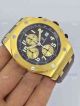 Fake Audemars Piguet Watch Black Face Yellow Gold  Brown Leather (2)_th.jpg